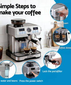 Devanti Coffee Machine Espresso Latte Maker for Perfect Brews - Image 7