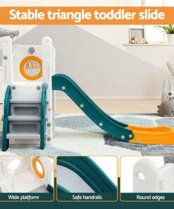 Keezi Kids Slide Set with Basketball Hoop for Active Play - Image 4