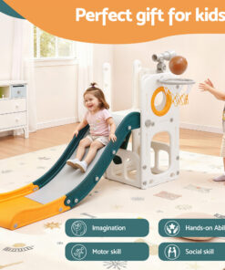 Keezi Kids Slide Set with Basketball Hoop for Active Play - Image 8