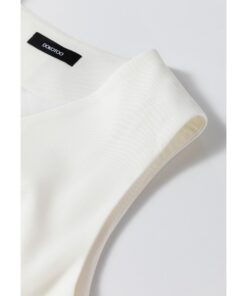 White Solid Color Button up V Neck Suit Vest - S - Image 4