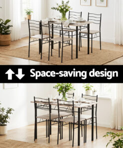 Artiss Dining Table Set - Modern Oak for Family Gatherings - Image 5