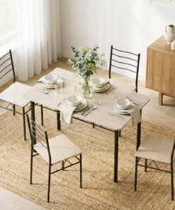 Artiss Dining Table Set - Modern Oak for Family Gatherings - Image 8