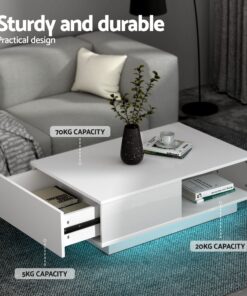 Artiss LED TV Unit & Coffee Table Set for Modern Living - Image 8