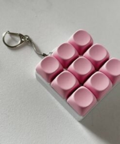 2-Pack Dark Pink Mechanical Keyboard Fingertip Toy Keychain - Image 1