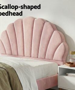 Artiss Double Bed Frame with Scallop Headboard for Comfort - Image 5