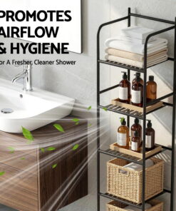 Artiss 5 Tier Corner Shower Caddy for Organised Bathrooms - Image 8