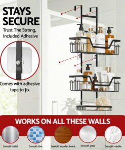 Artiss 3 Tier Shower Caddy for Clutter-Free Bathrooms - Image 7