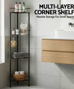 Artiss 4 Tier Corner Shower Caddy for Organised Bathrooms - Image 5