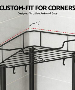 Artiss 4 Tier Corner Shower Caddy for Organised Bathrooms - Image 6