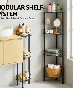 Artiss 4 Tier Corner Shower Caddy for Organised Bathrooms - Image 10