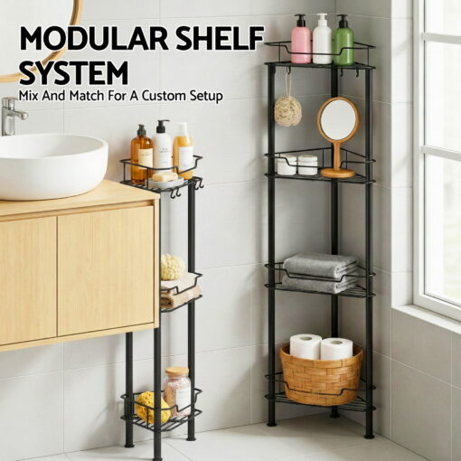 Artiss 4 Tier Corner Shower Caddy for Organised Bathrooms – image 10