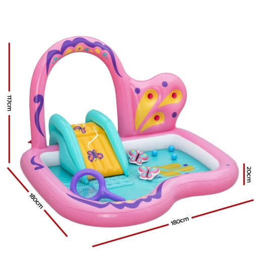 Bestway Butterfly Kids Play Pool with Slide Pink – image 2