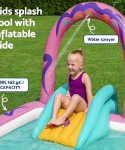 Bestway Butterfly Kids Play Pool with Slide Pink - Image 5