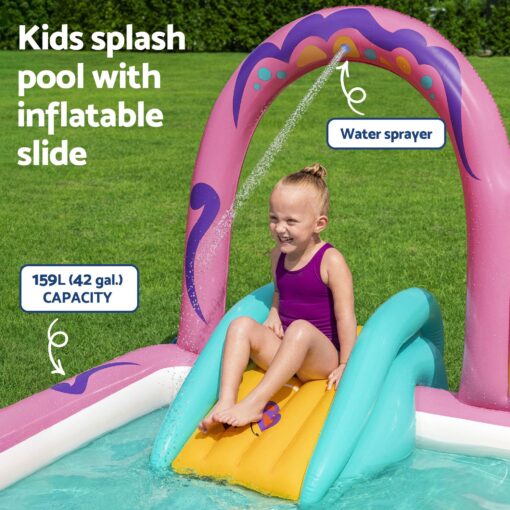 Bestway Butterfly Kids Play Pool with Slide Pink – image 5