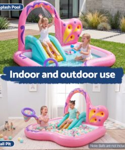 Bestway Butterfly Kids Play Pool with Slide Pink - Image 8