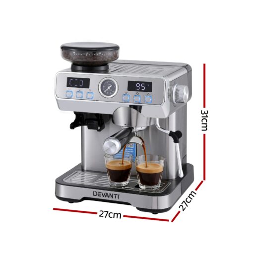 Devanti Coffee Machine Espresso Latte Maker for Perfect Brews – image 2