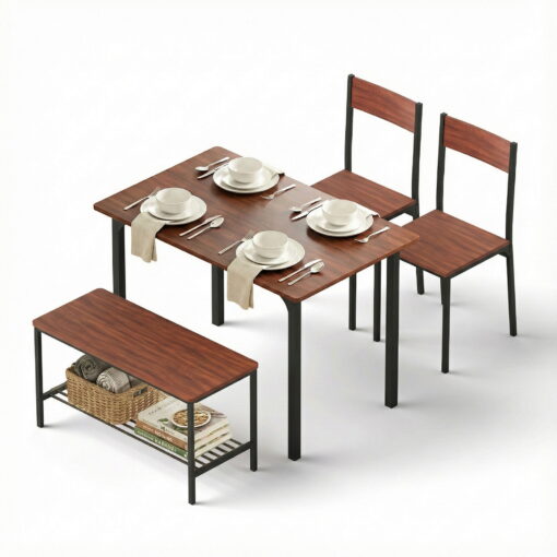 DSET-U-5280-BR-202512291328-00-14.jpg Artiss Dining Set with Storage Bench for Small Spaces – image 1