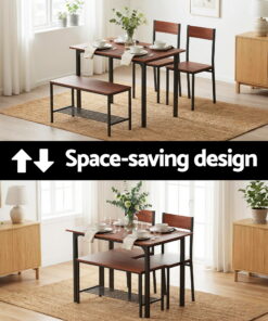 Artiss Dining Set with Storage Bench for Small Spaces - Image 5