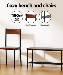 Artiss Dining Set with Storage Bench for Small Spaces - Image 7