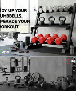 Everfit 3-Tier Dumbbell Rack 300kg Black - Image 5