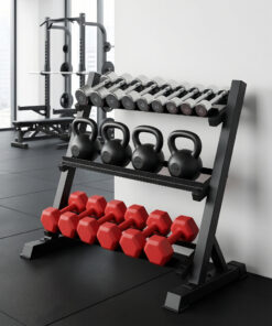 Everfit 3-Tier Dumbbell Rack 300kg Black - Image 7