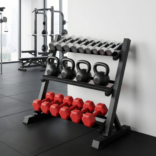 Everfit 3-Tier Dumbbell Rack 300kg Black – image 7