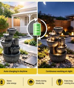 Gardeon Solar 5-Tier Fountain with Battery - Image 5
