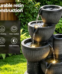 Gardeon Solar 5-Tier Fountain with Battery - Image 6