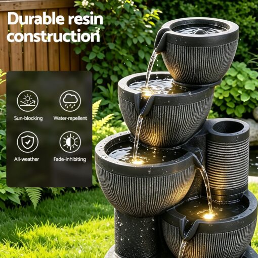 Gardeon Solar 5-Tier Fountain with Battery – image 6