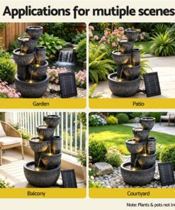 Gardeon Solar 5-Tier Fountain with Battery - Image 7