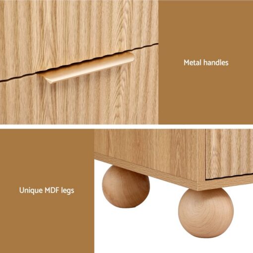 Artiss 2-Pack Pine Bedside Tables, 2 Drawers – image 6