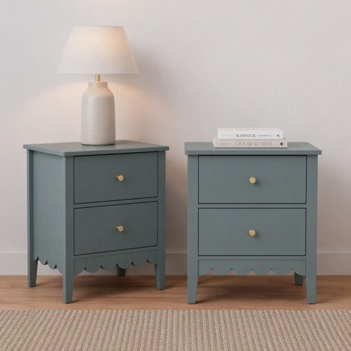Artiss Green 2-Drawer Bedside Tables, Set of 2 – image 1