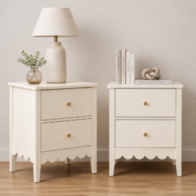 Artiss 2-Piece Bedside Tables with 2 Drawers – image 1