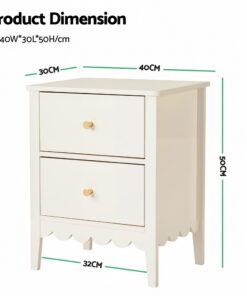 Artiss 2-Piece Bedside Tables with 2 Drawers - Image 3