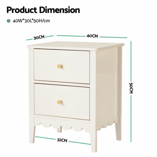 Artiss 2-Piece Bedside Tables with 2 Drawers – image 3