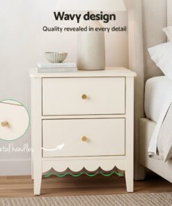 Artiss 2-Piece Bedside Tables with 2 Drawers - Image 6