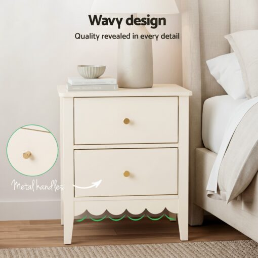 Artiss 2-Piece Bedside Tables with 2 Drawers – image 6