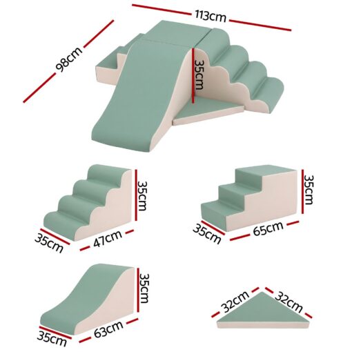Keezi 4-Piece Foam Climbing Blocks with Rocker – image 2
