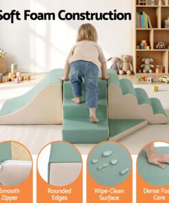 Keezi 4-Piece Foam Climbing Blocks with Rocker - Image 4