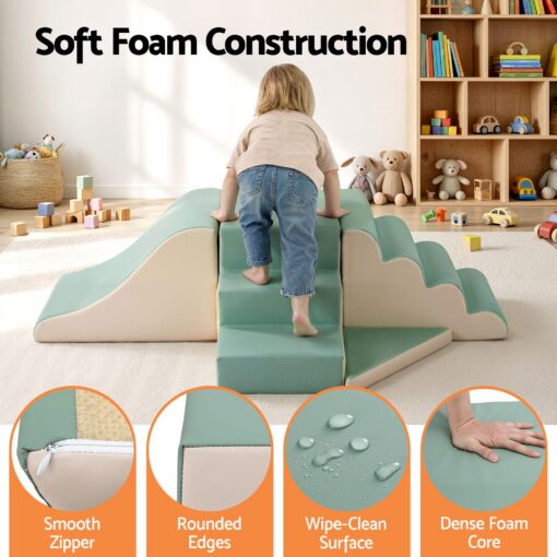 Keezi 4-Piece Foam Climbing Blocks with Rocker – image 4