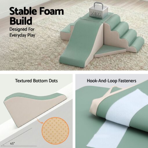 Keezi 4-Piece Foam Climbing Blocks with Rocker – image 5
