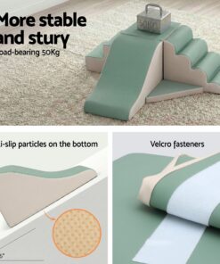 Keezi 4-Piece Foam Climbing Blocks with Rocker - Image 7