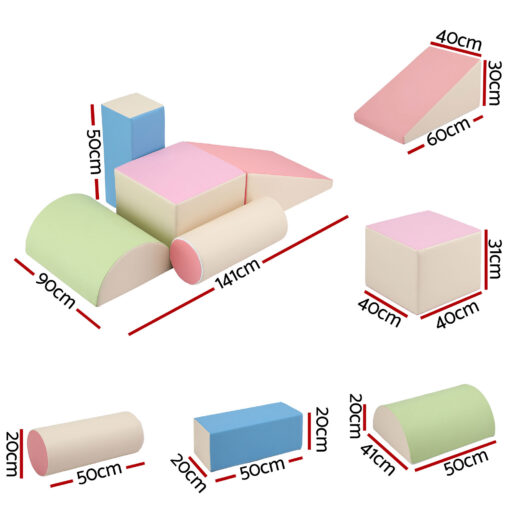 Keezi 5-Piece Foam Climbing Blocks with Slide – image 2