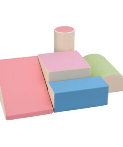 Keezi 5-Piece Foam Climbing Blocks with Slide - Image 3