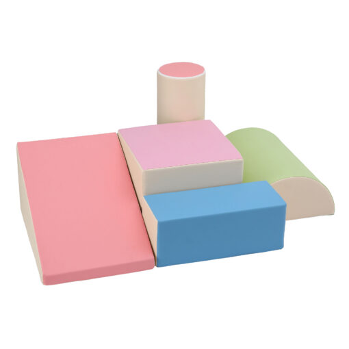 Keezi 5-Piece Foam Climbing Blocks with Slide – image 3