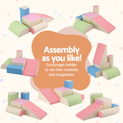 Keezi 5-Piece Foam Climbing Blocks with Slide – image 5