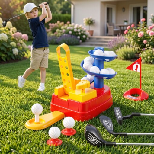 Keezi Kids Golf Set with Foot Pedal Launcher – image 1