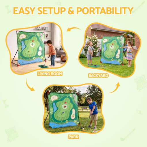 Keezi Kids Golf Chipping Game, 24 Sticky Balls – image 8