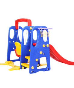 Keezi Kids 3-in-1 Slide Swing Set with Hoop - Image 4