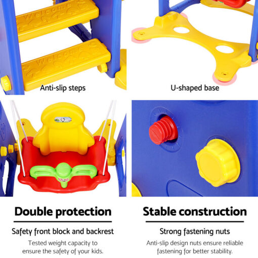Keezi Kids 3-in-1 Slide Swing Set with Hoop – image 5